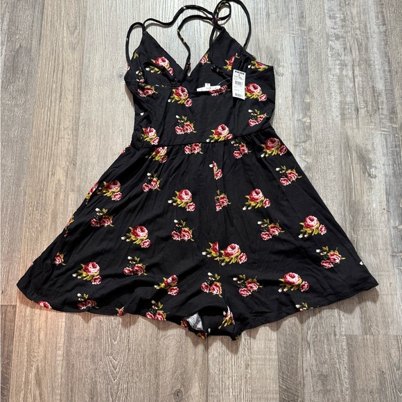 Tilly's Black and Red Floral Jumpsuit with Spaghetti Straps - Picture 3 of 4